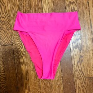 Aerie High-Waist Bikini Bottoms in Hot Pink